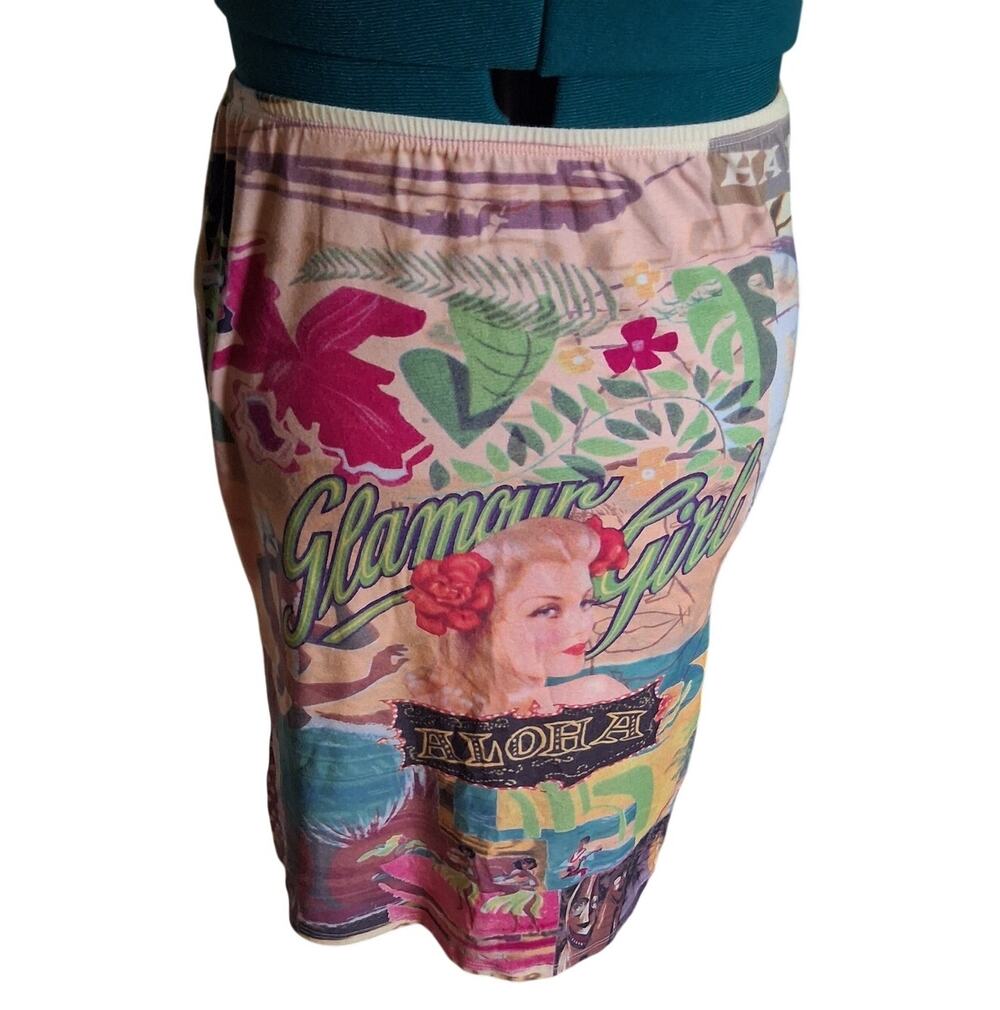 Vintage Boston Proper Y2K Tropical Print Mini Skirt